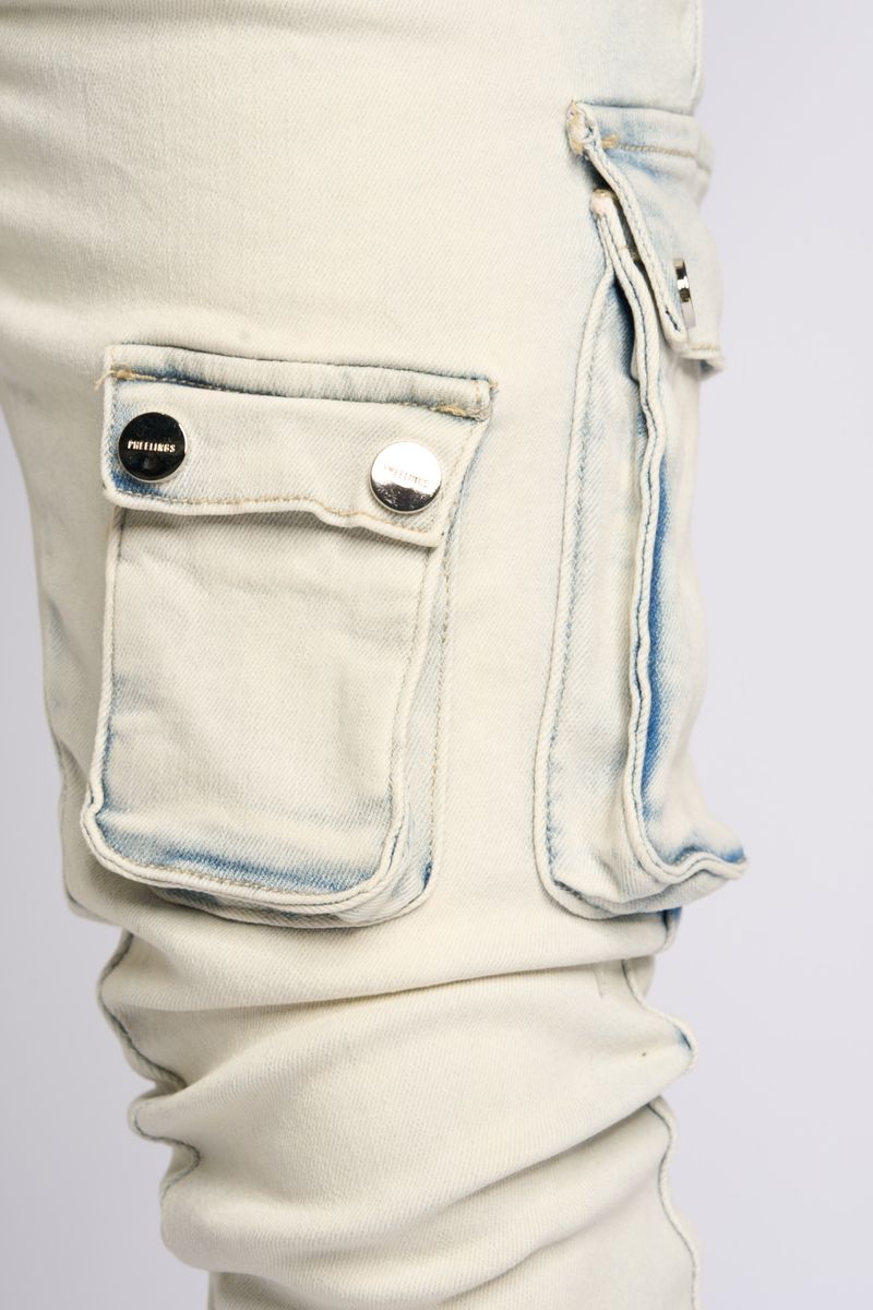 PHEELINGS PHEELING ALONE STACK CARGO DENIM (LIGHT BLUE)