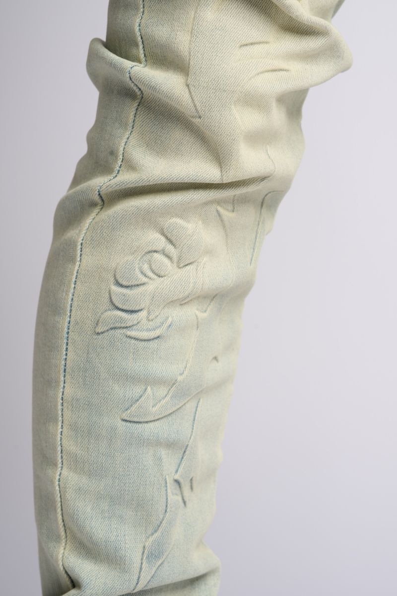 PHEELINGS LOVE IS PAIN EMBOSSED SKINNY DENIM (LIGHT BLUE/SAND)