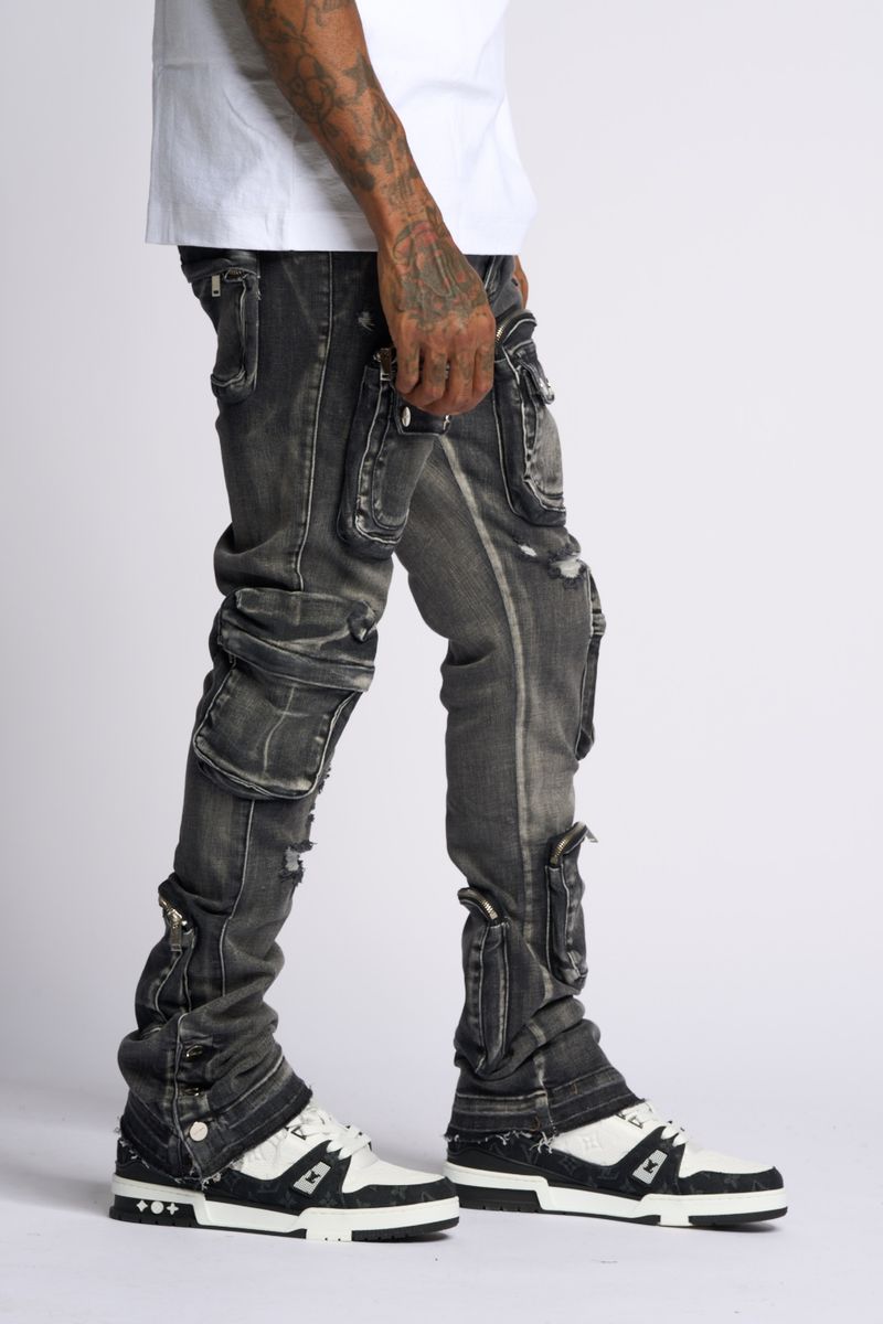 PHEELINGS JOURNEY TO GREATNESS FLARE STACK DENIM (BLACK)