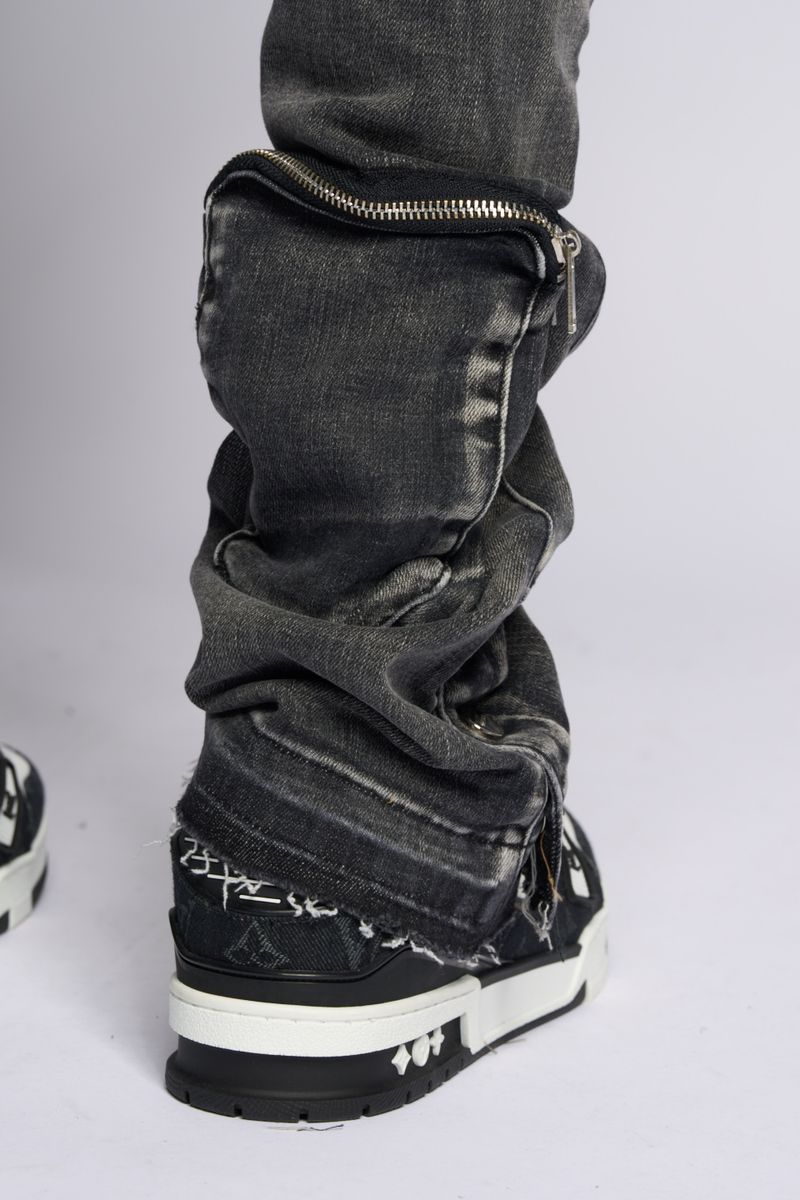 PHEELINGS JOURNEY TO GREATNESS FLARE STACK DENIM (BLACK)