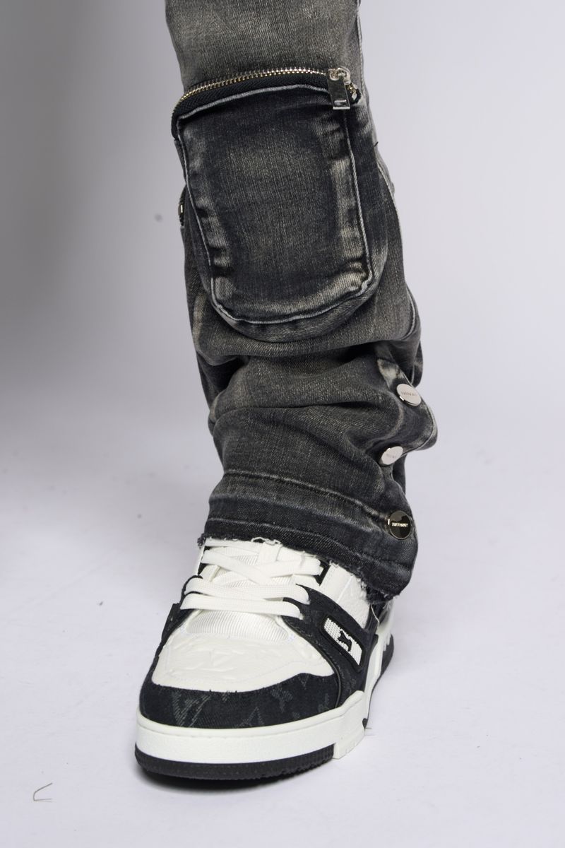 PHEELINGS JOURNEY TO GREATNESS FLARE STACK DENIM (BLACK)