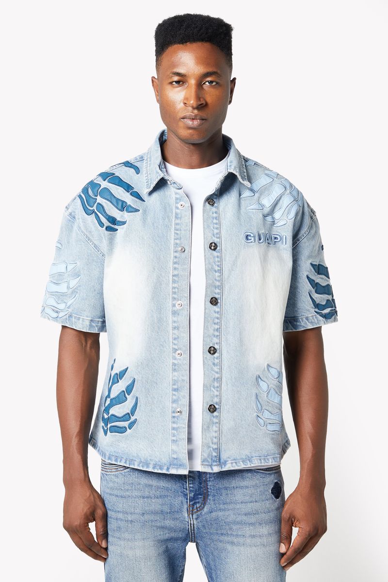 GUAPI Aqua Blue Hell Dragger Shirt