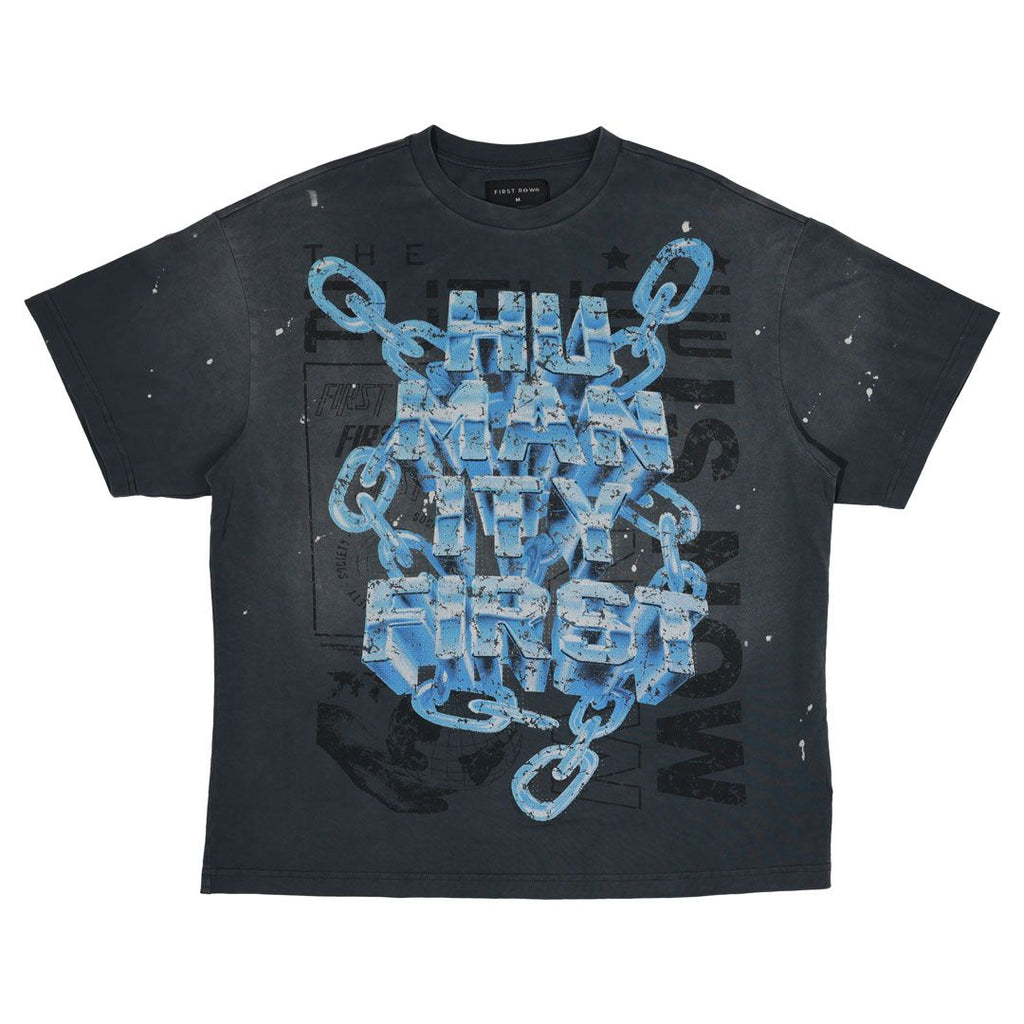 First Row WASHED HUMANITY FIRST CHAIN TEE (GREY)