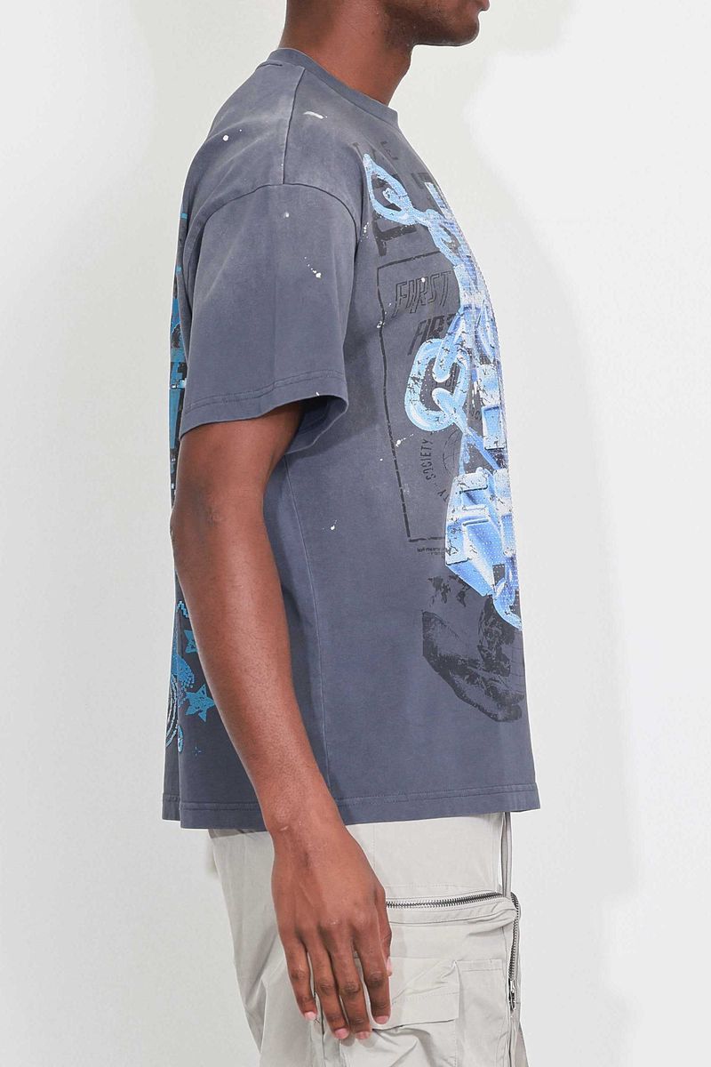 First Row WASHED HUMANITY FIRST CHAIN TEE (GREY)