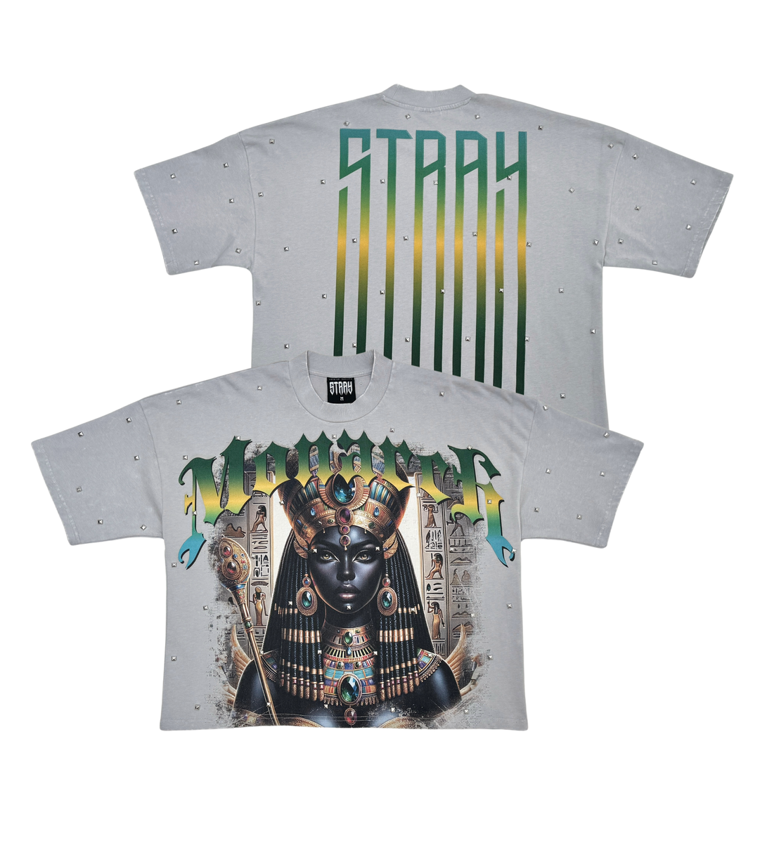 Stray wide & crop fit w/ 3/4 sleeve tshirt (Grey)