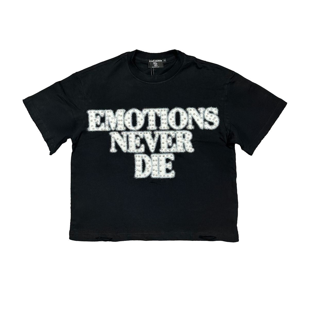 MIXED EMOTIONS Black End Rhinestone Tee