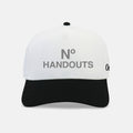 Outrnk No Handouts Puff Embroidered Snapback (WHITE/BLACK)