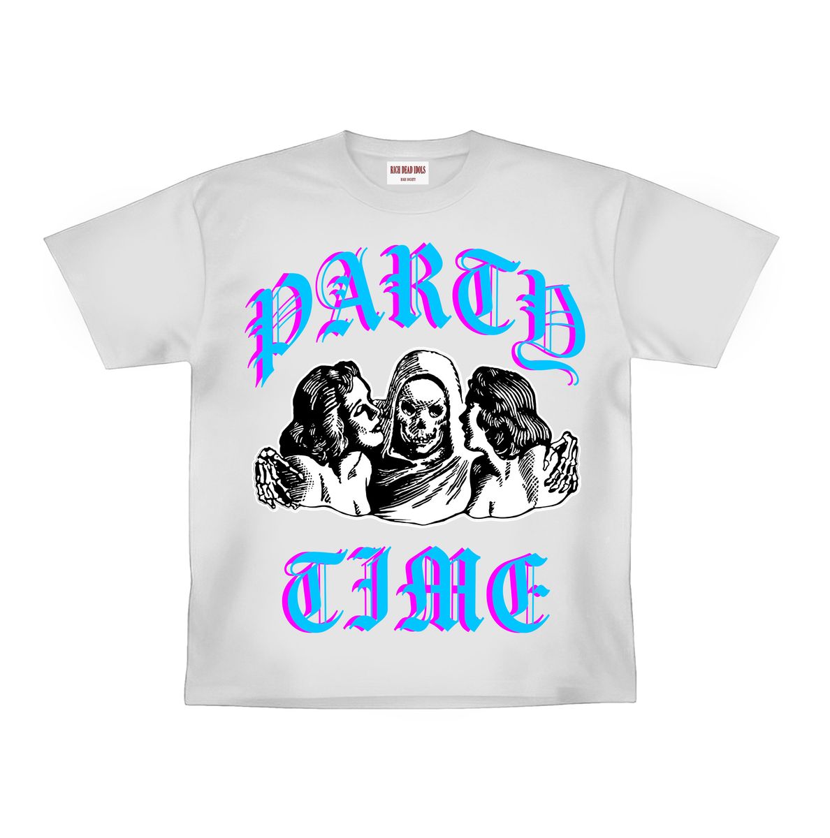 RICH DEAD IDOLS PARTY TIME HEAVYWEIGHT TEE WHITE
