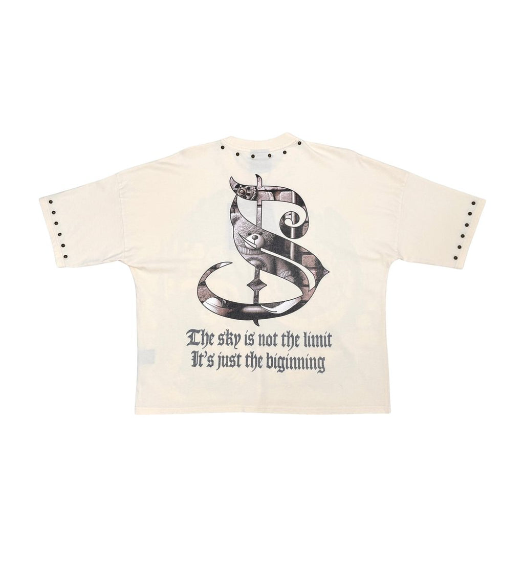 Stray wide & crop fit tee (NATURAL)