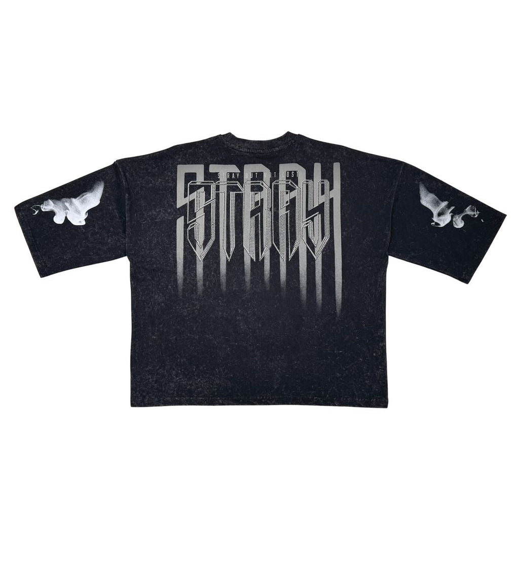 Stray 3/4 sleeve tee (BLACK)