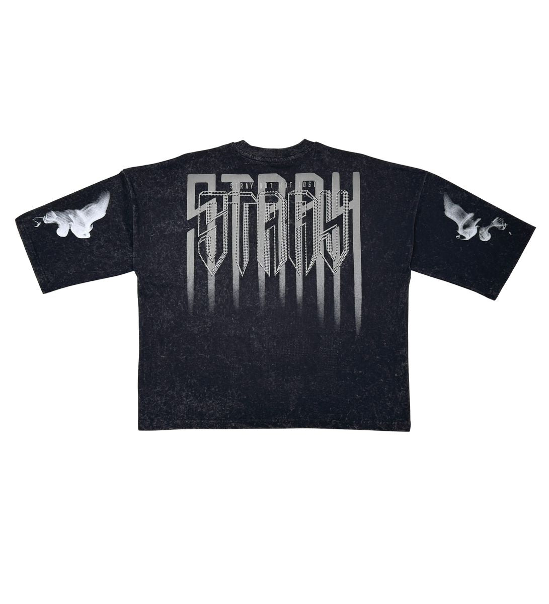 Stray 3/4 sleeve tee (BLACK)