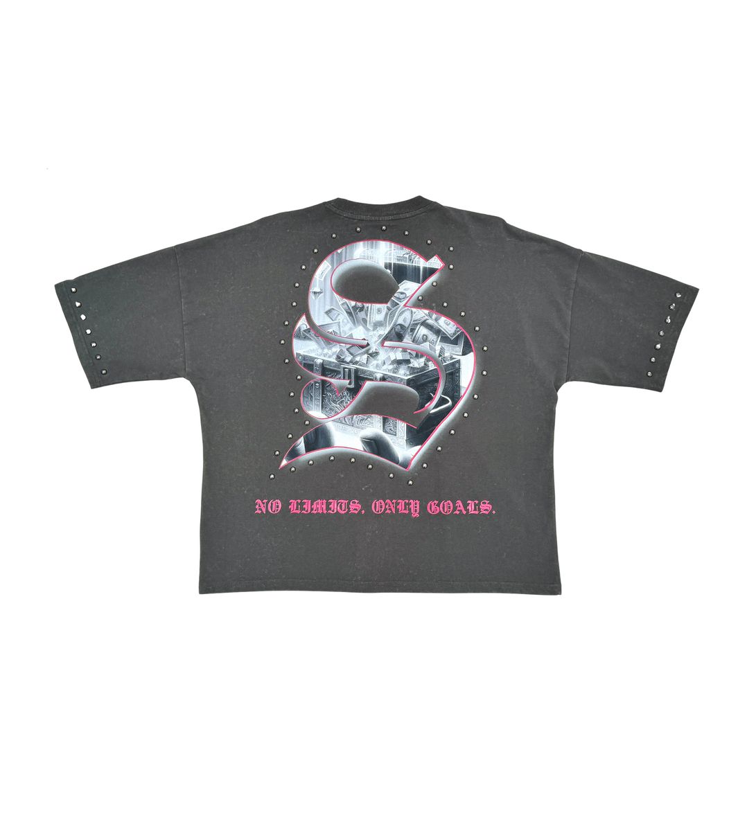 Stray wide & crop fit tee (Charcoal)