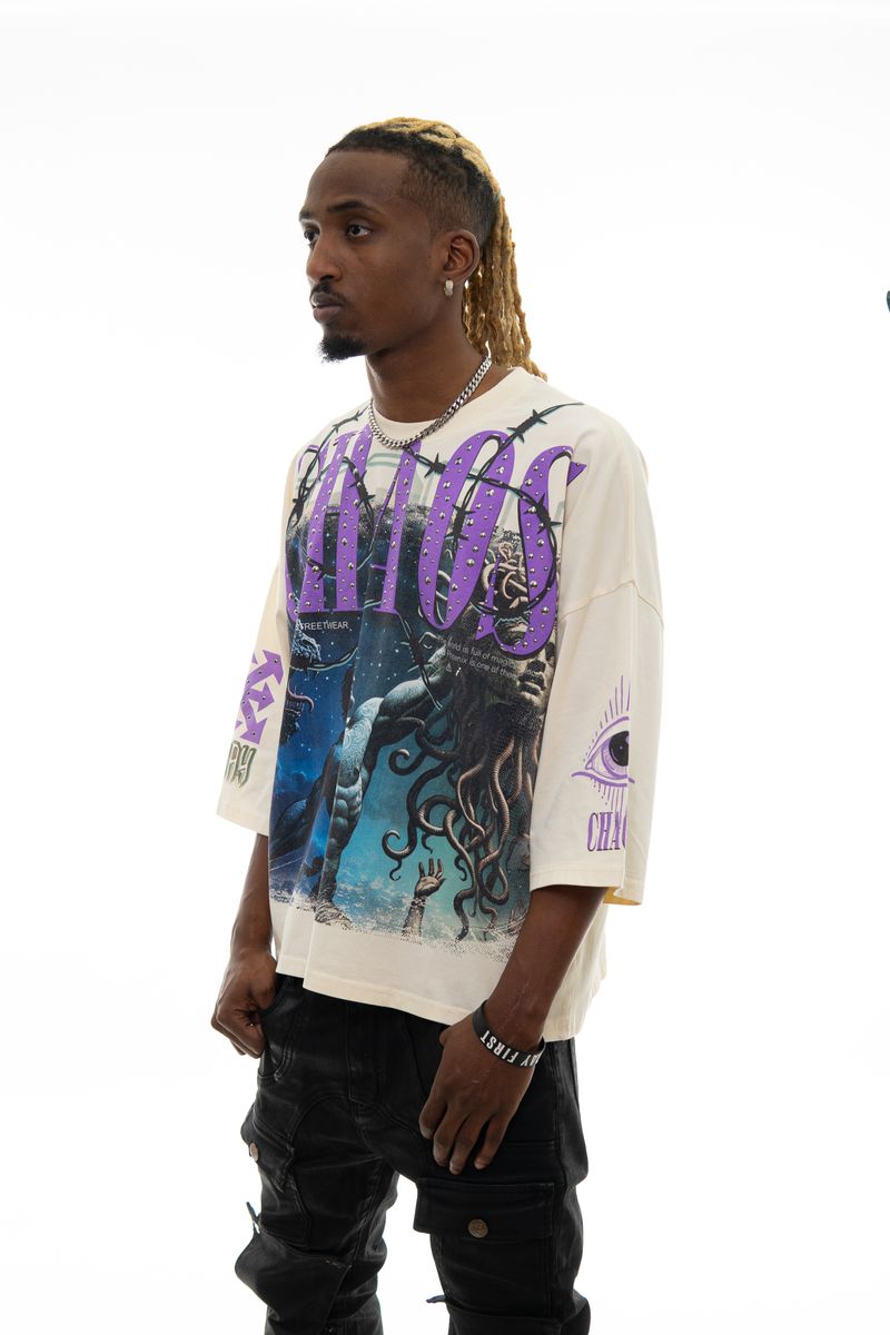 Stray 3/4 sleeve tee (NATURAL)