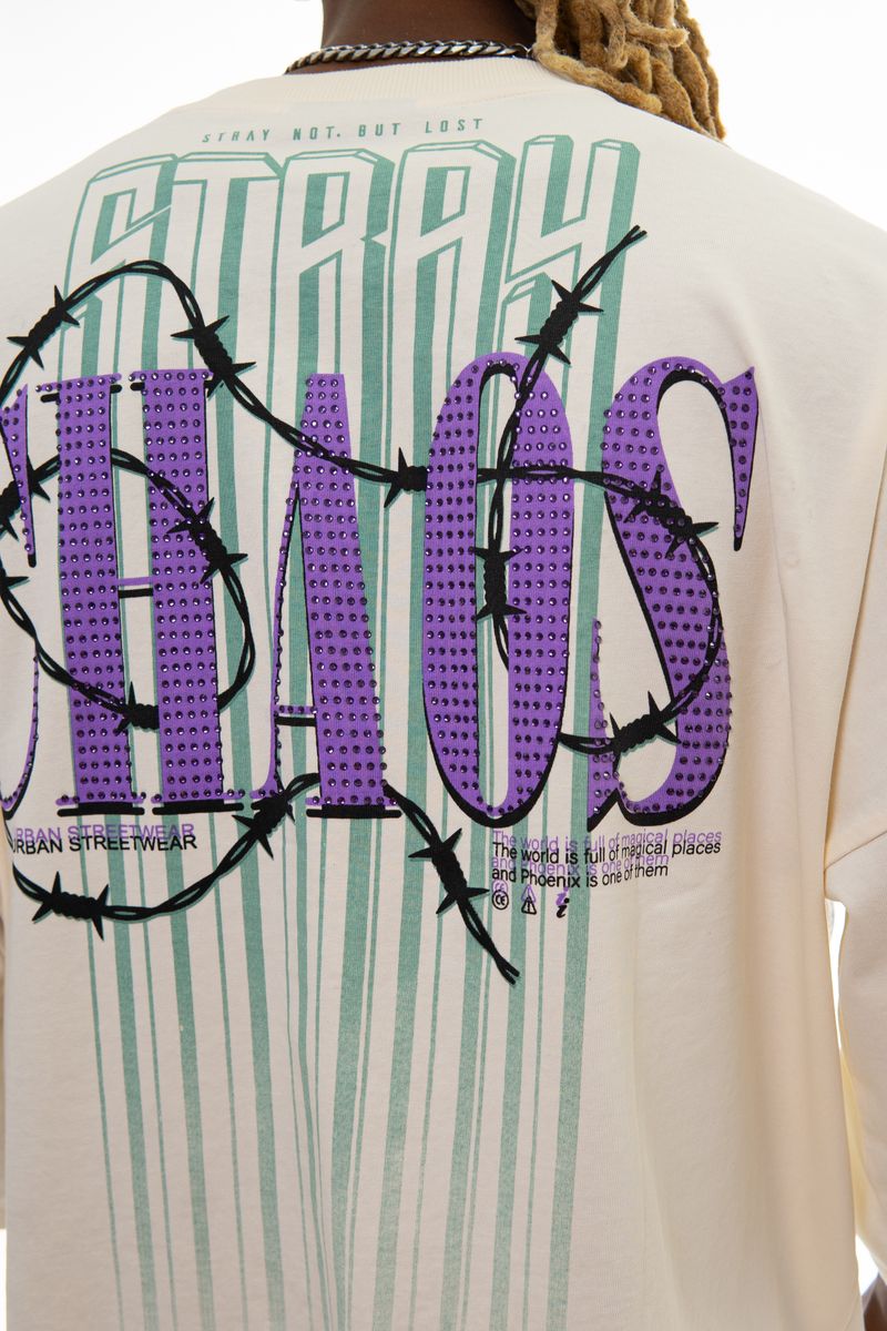 Stray 3/4 sleeve tee (NATURAL)