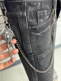 DRUNZ METAL SKULL FACE POCKET CHAIN