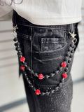DRUNZ BLCK RED W DOTS WALLET CHAIN