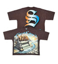 Stray Live loud wide & crop fit tee (Brown)