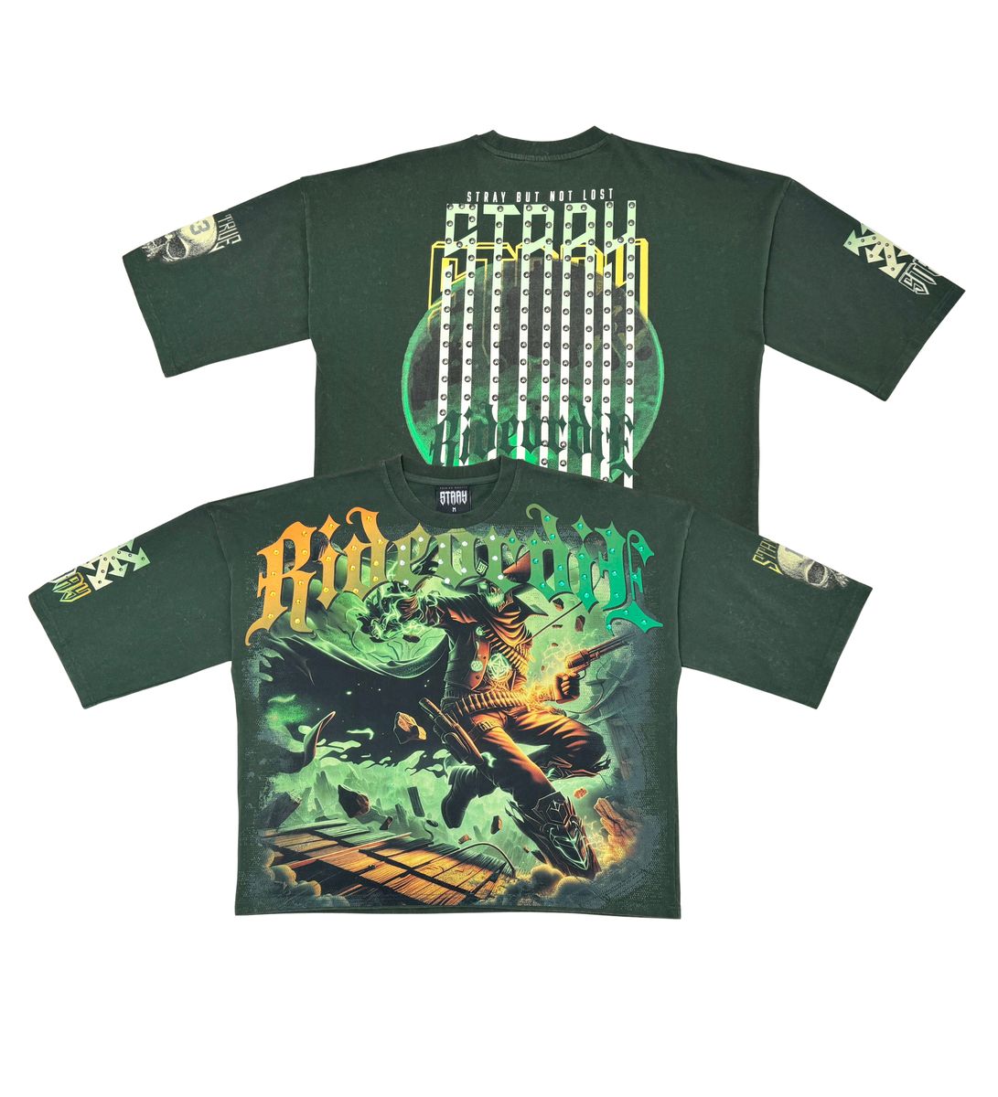 Stray Ride or die 3/4 sleeve tee (Dark Green)