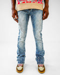 PREME DENIM JAQUARD PATTERN WEAVE WITH CRYSTAL STONES (LIGHT INDIGO)