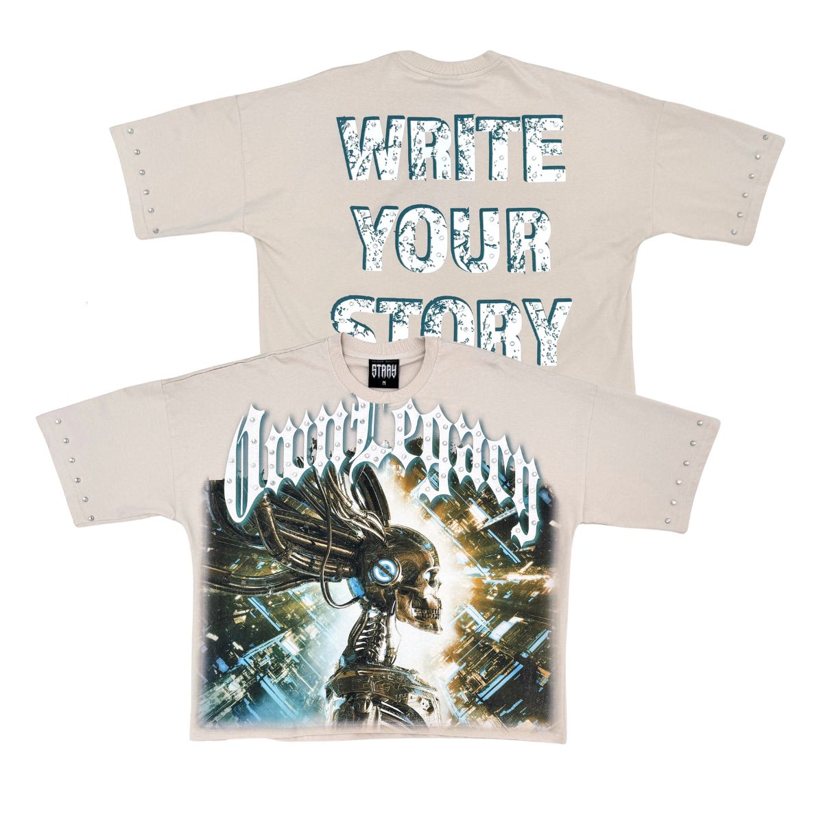 Stray Stray wide & crop fit tee (Bone)