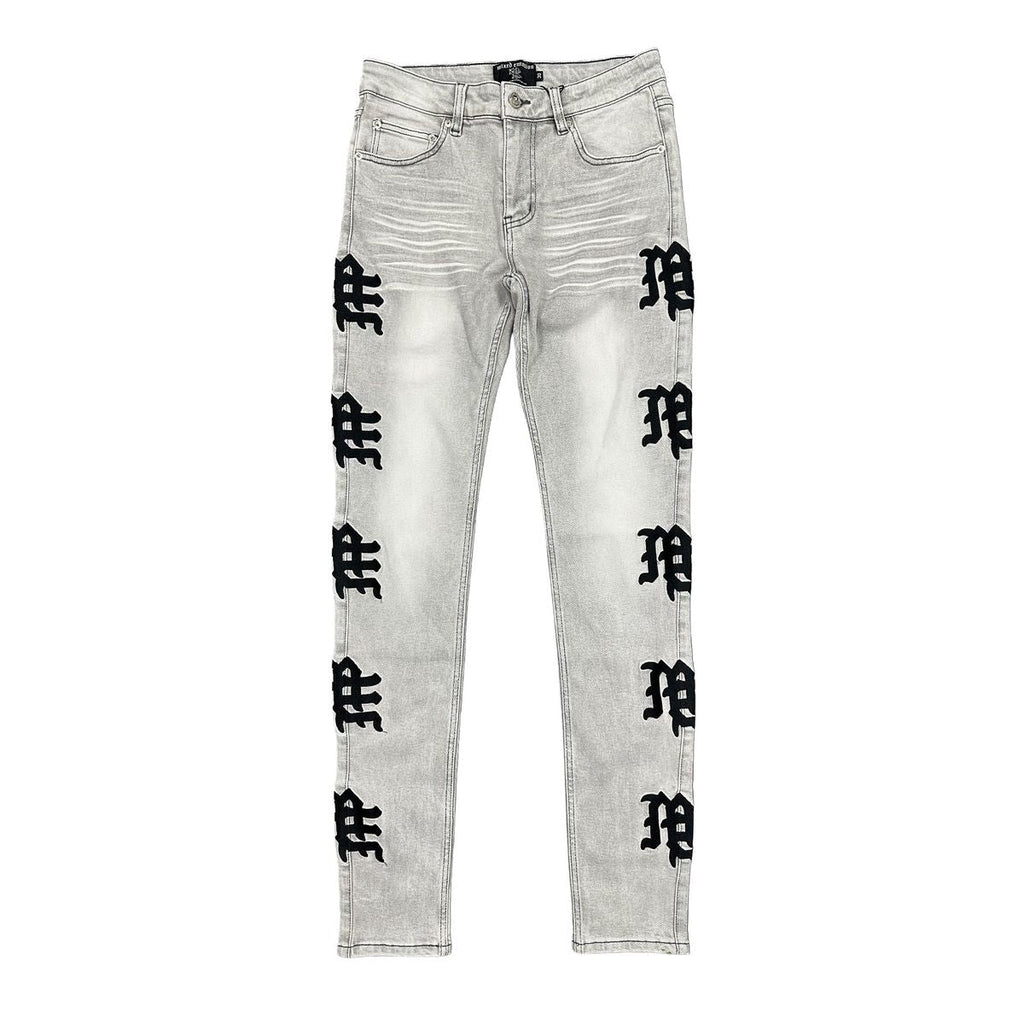 Mixed Emotions Monogram Denim Grey Wash