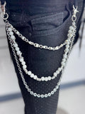 DRUNZ SILVER W WHITE 3 LAYER WALLET CHAIN