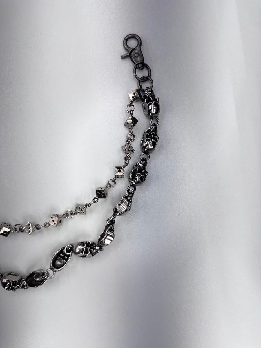 DRUNZ DICE AND SKELETON HEAD WALLET CHAIN