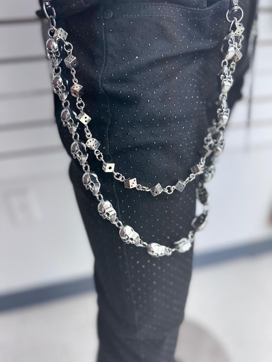DRUNZ DICE AND SKELETON HEAD WALLET CHAIN