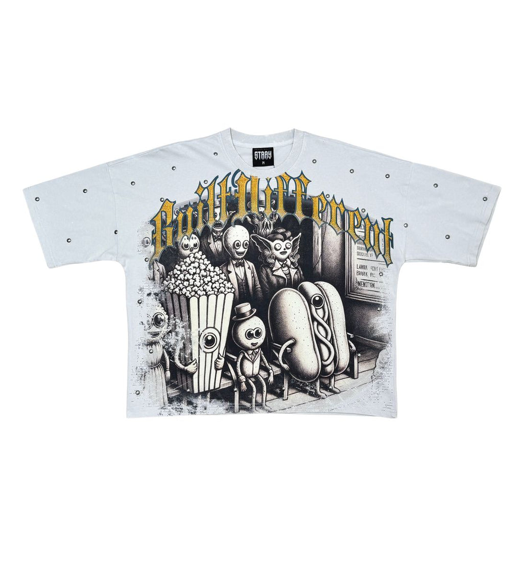 Stray One of a kind wide & crop fit tee (Light Grey)