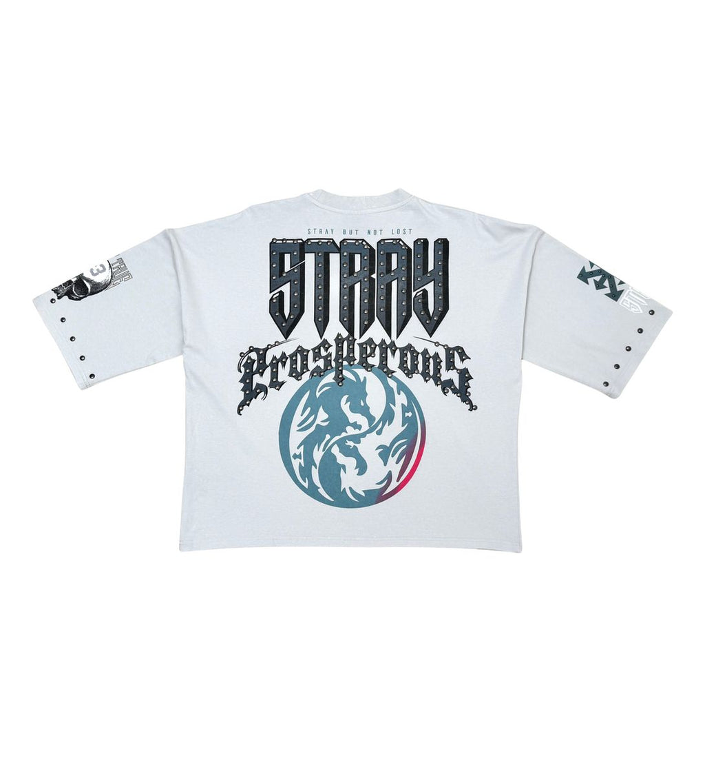 Stray Prosperous 3/4 sleeve tee (Light Grey)