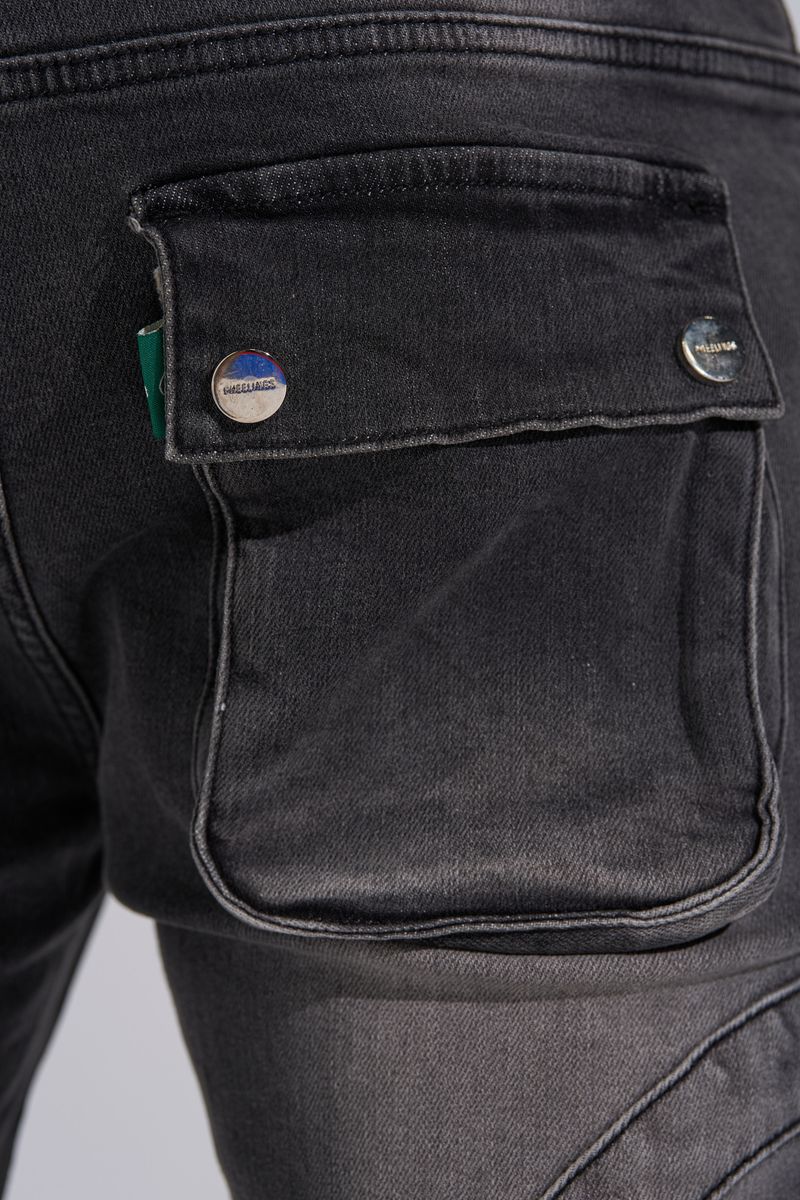 PHEELINGS "SHOOT FOR THE STARS" STACK CARGO DENIM (BLACK WASH)