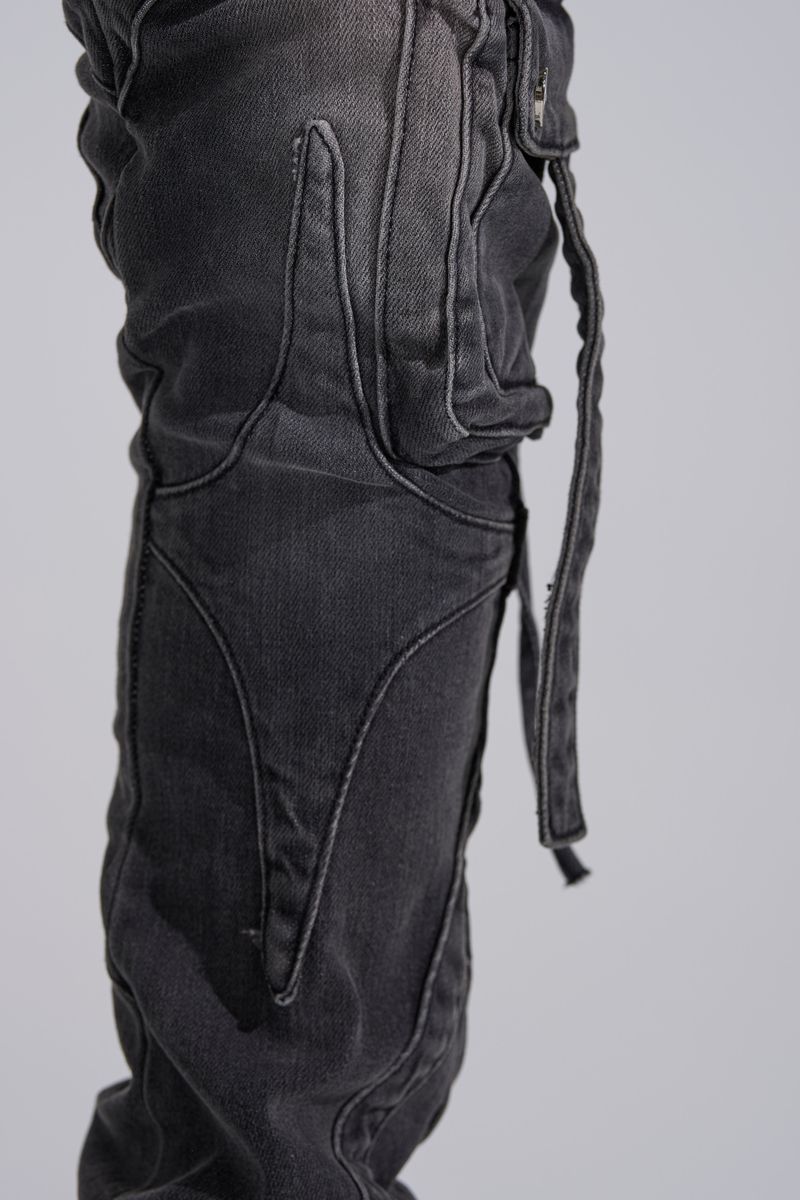 PHEELINGS "SHOOT FOR THE STARS" STACK CARGO DENIM (BLACK WASH)