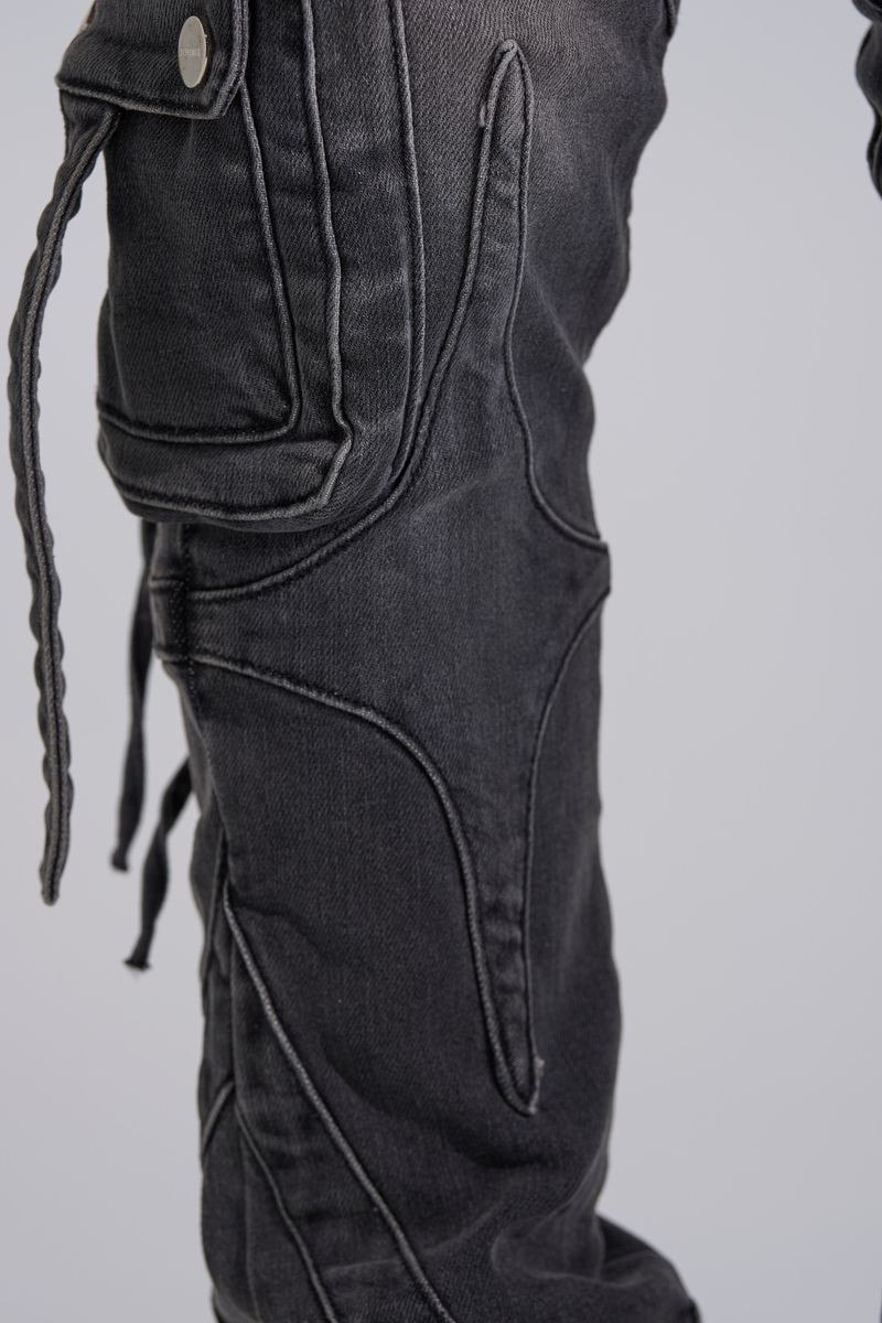 PHEELINGS "SHOOT FOR THE STARS" STACK CARGO DENIM (BLACK WASH)