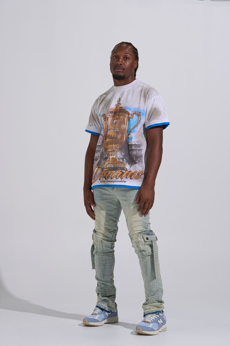 PHEELINGS "SHOOT FOR THE STARS" STACK CARGO DENIM (LIGHT BLUE)