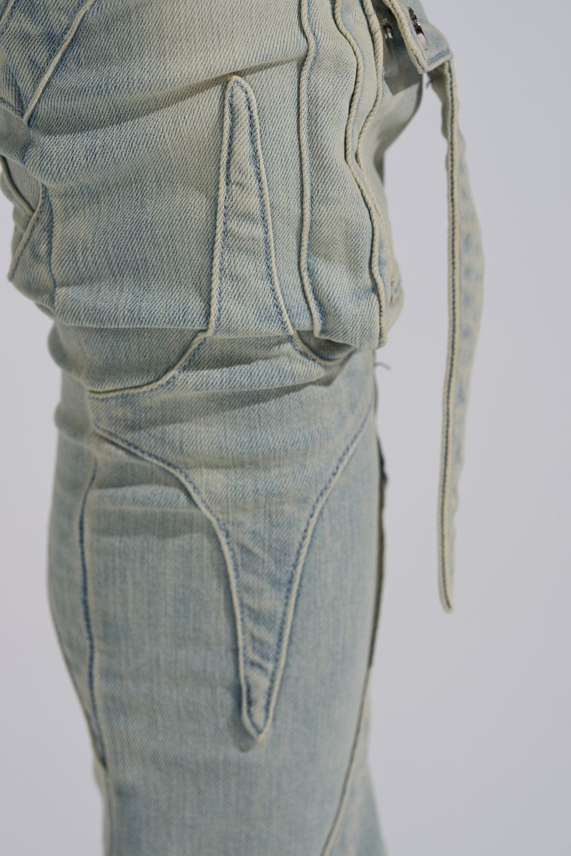PHEELINGS "SHOOT FOR THE STARS" STACK CARGO DENIM (LIGHT BLUE)