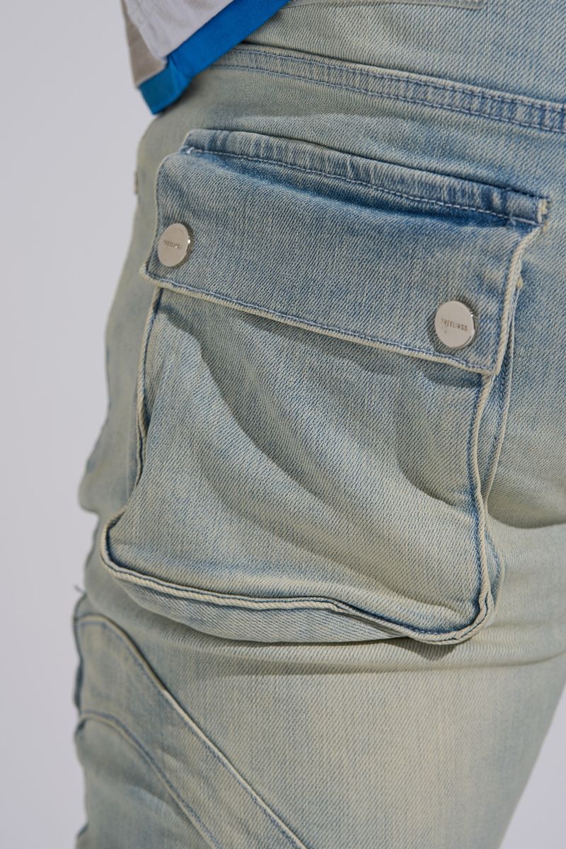 PHEELINGS "SHOOT FOR THE STARS" STACK CARGO DENIM (LIGHT BLUE)