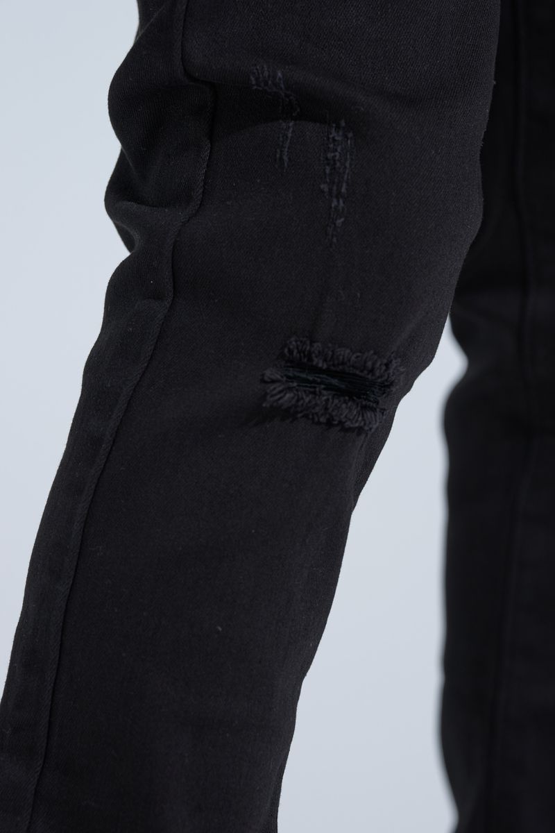 PHEELINGS "BLACK LABEL DISTRESSED STACK" STACKED DENIM (JET BLACK)