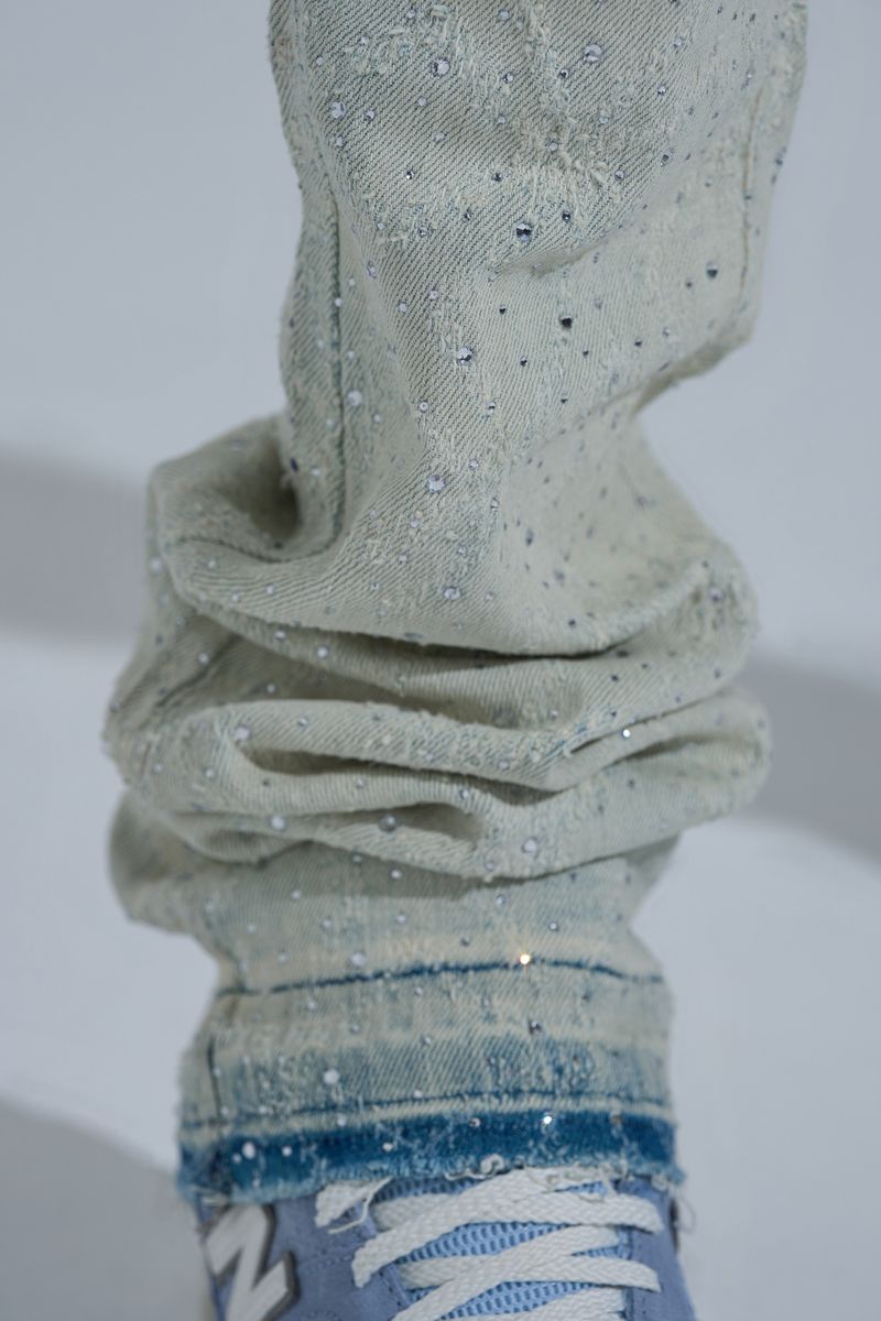 PHEELINGS "FIRST MILLION" RHINESTONE Stacked Denim (LIGHT BLUE)