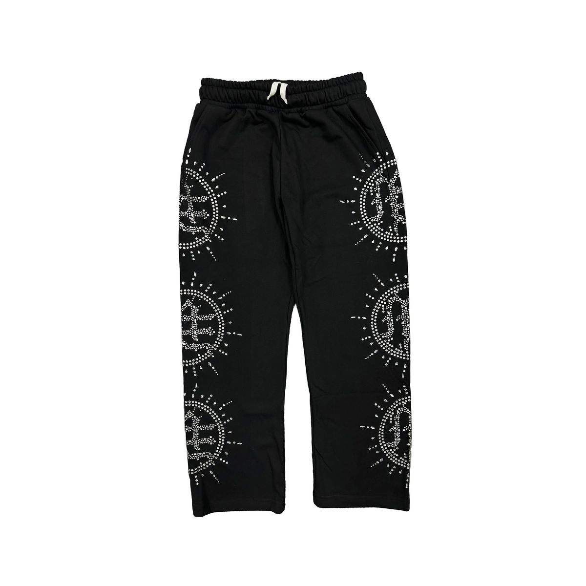 Mixed Emotion Eclipse’ Black Rhinestone Hoodie & Sweats