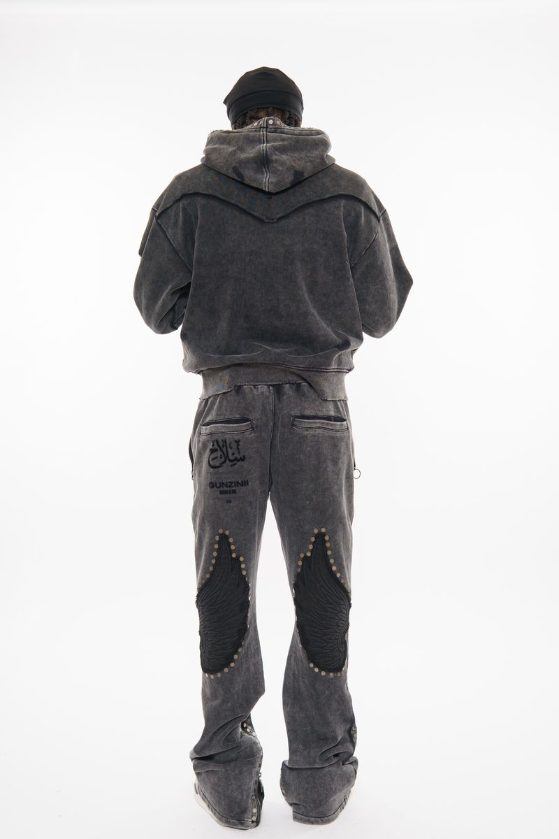 Gunzinii french terry hoodie set (Black)