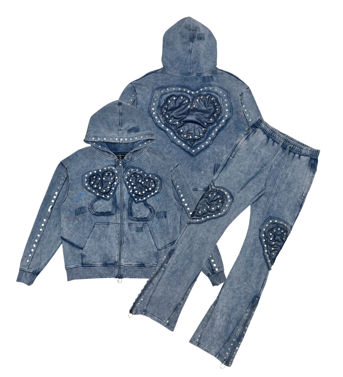 Gunzinii french terry hoodie set (Navy)