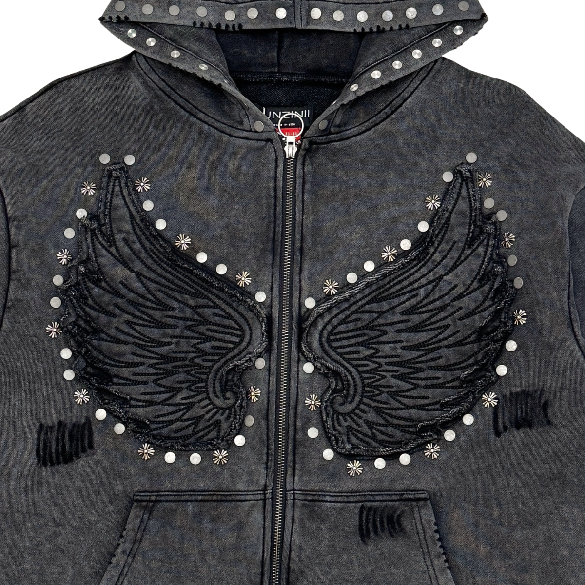 Gunzinii french terry hoodie set (Black)