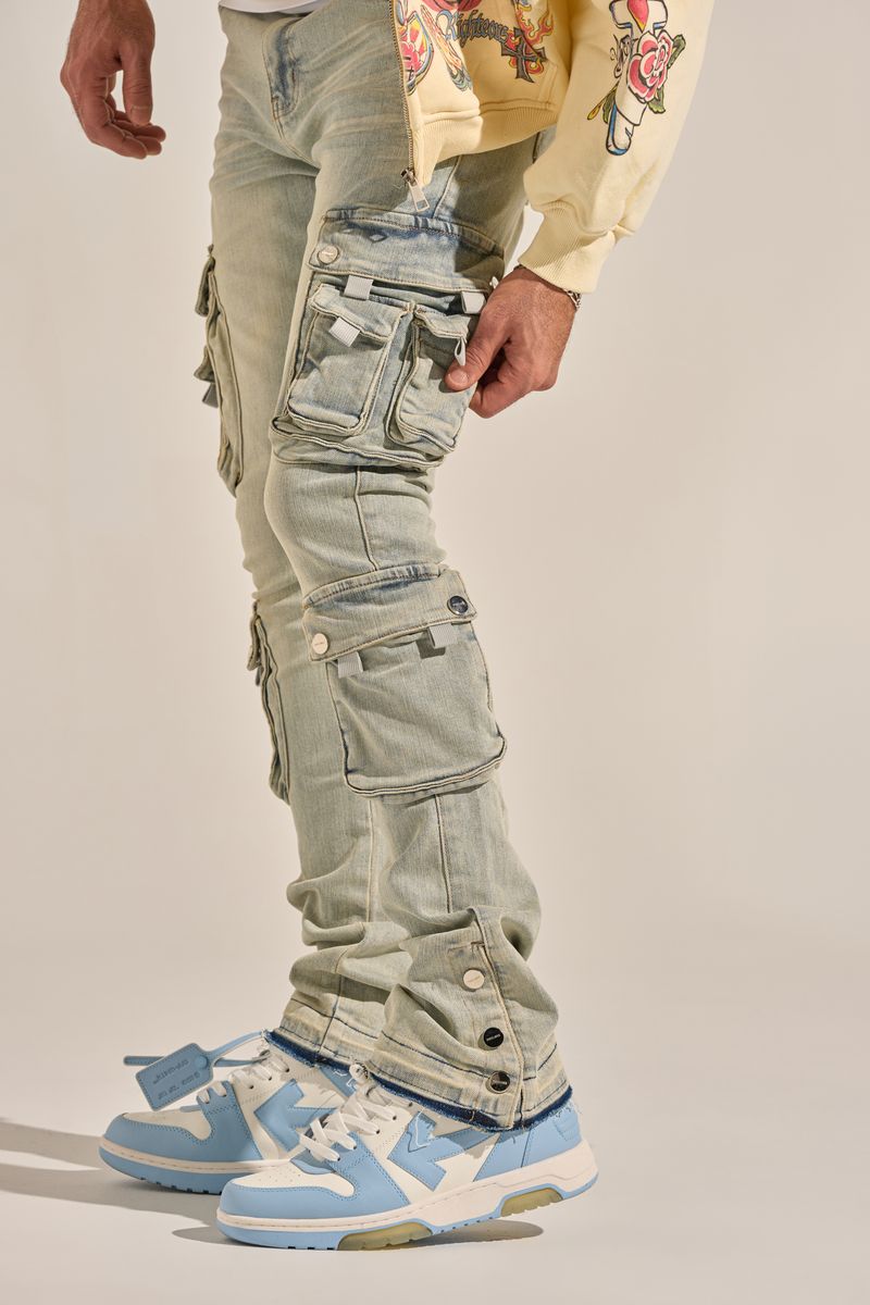 PHEELINGS "EMPOWERED ESSENCE" STACK CARGO DENIM (LIGHT BLUE)