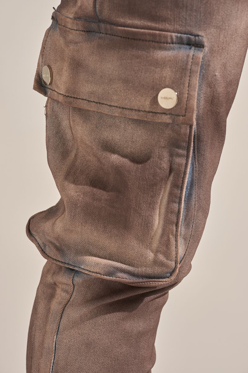 PHEELINGS "BUILT TO HEAL" CARGO STACK DENIM (FADED MAROON)