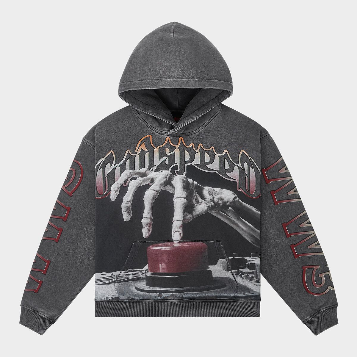 GODSPEED Code Red Hoodie (Grey wash)