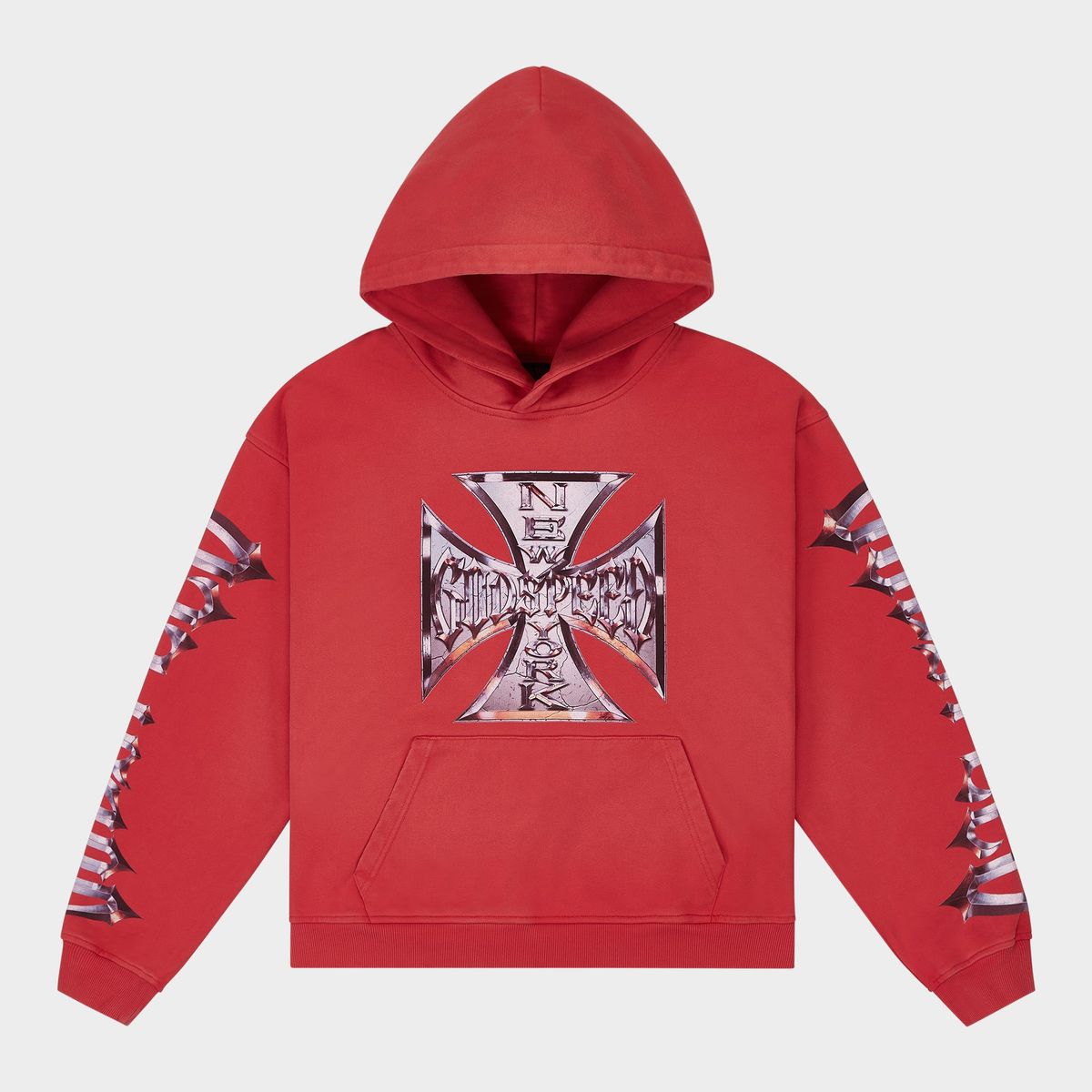 GODSPEED Chrome MOTTO Hoodie (Red Wash)