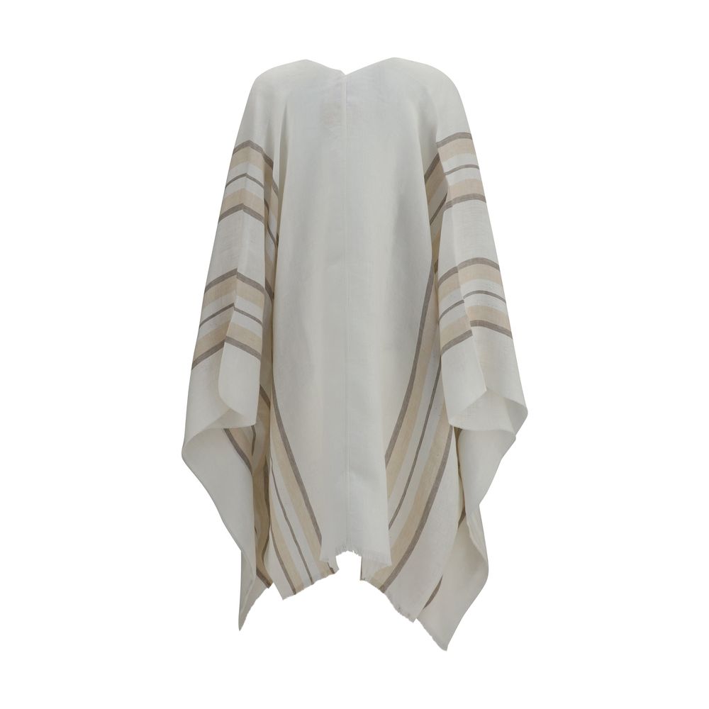 Beige Linen Poncho
