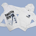 RETRO LABEL DEMOLITON CREW HOODIE (RETRO 13 BLUE GREY)