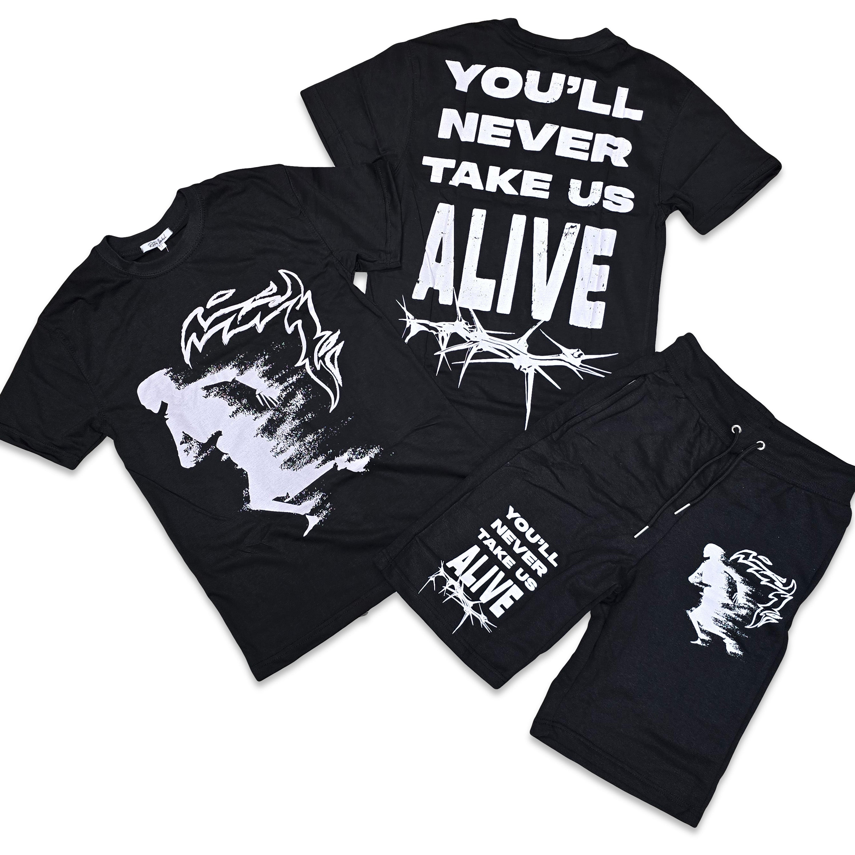 Retro Label ALIVE Shorts and Shirt Set (Retro 6 REVERSE OREO)