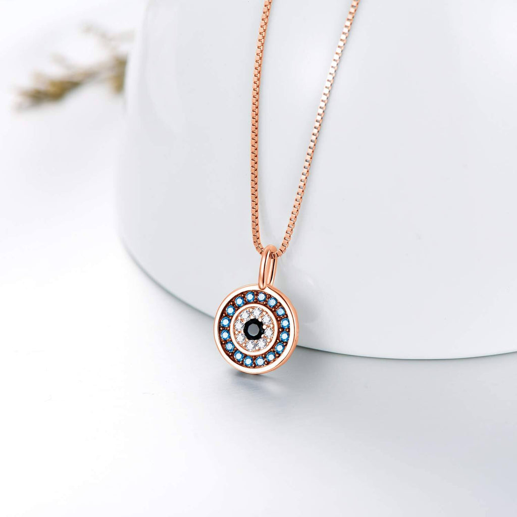 925 Sterling Silver Blue Evil Eye Pendant Necklace